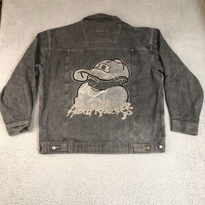 Vintage Sohk Jean Jacket Mens XXL Black Streetwear Hip‎ Hop Skater Trucker Denim